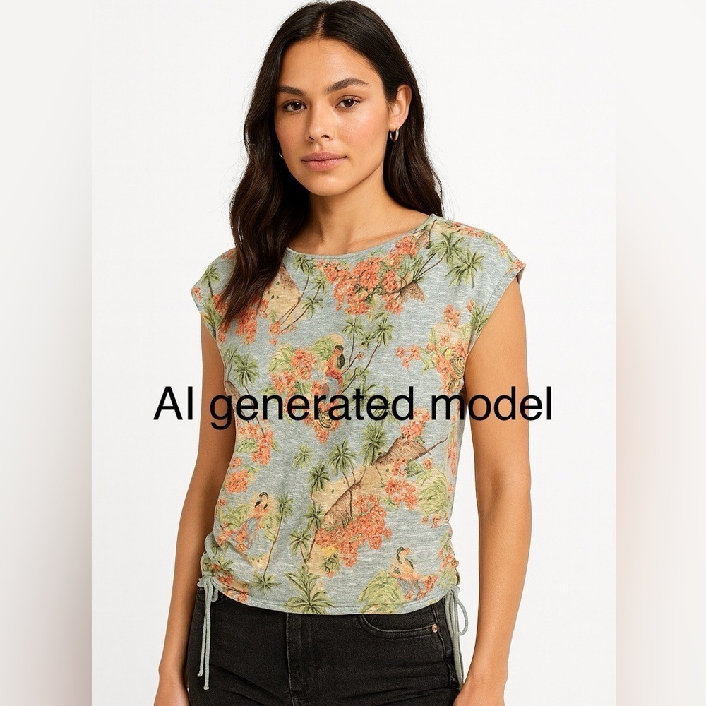 Chaps Hawaiian Print‎ Women's Top – Tropical Resort Shirt, Size Medium